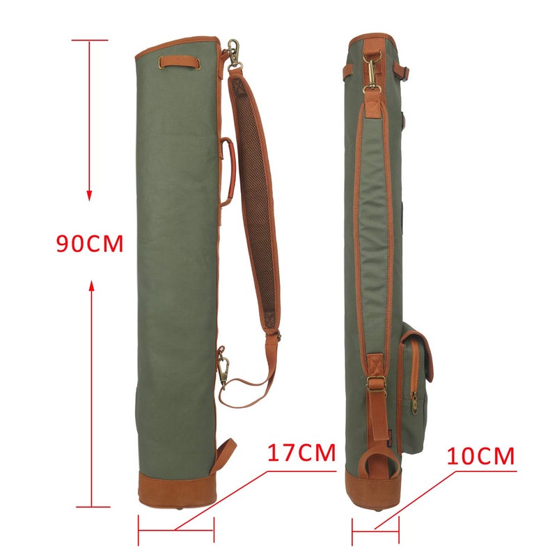 TOURBON Lightweight Golf Bag Practical Golf Travel Club Carrier Case with Golf Accessory Pouch - Green - Image 3